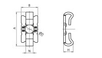 Set Screw connector, slot 8, stainless steel, with Turn-lock, screw ISO7380, M8x20