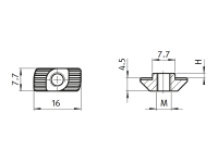 Hammermutter I-Typ Nut 8, Gewindedurchmesser M5