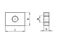 Gewindeplatte M4 B-Typ Nut 6