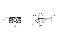 Hammermutter B-Typ Nut 8, Gewindedurchmesser M5