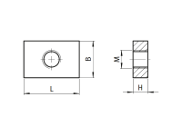 Gewindeplatte 9x9x3 M4