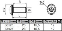 Selbstformende Schraube S7x22 T40 I-Typ Nut 8