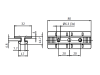 Profilgleiter ZN 40x80 mit Klemmhebel I-Typ Nut 8