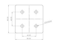 Verbinderplatte I-Typ Nut 8, 80x80mm, Stahl 5mm...