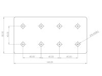 Verbinderplatte I-Typ Nut 8, 80x160mm, Stahl 5mm galvanisch verzinkt