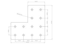 Verbinderplatte I-Typ Nut 8, 80x160x160mm, Stahl 5mm galvanisch verzinkt