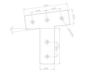 Verbinderplatte I-Typ Nut 8, 40x120x120mm, 7,5°, Stahl 5mm galvanisch verzinkt