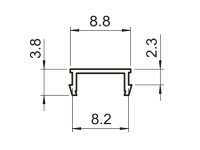 Abdeckprofil grau B-Typ Nut 8, Länge 2 Meter, VPE = 2 Stück