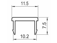 Abdeckprofil grau B-Typ Nut 10, Länge 2 Meter, VPE = 2 Stück