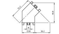 Winkelverbinder 30x30mm 45° inkl. Abdeckkappe