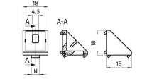 Winkel 20 I-Typ Nut 5 (mit Bohrungen für M5 Schrauben)