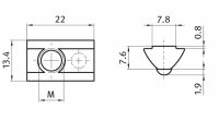 Nutenstein, 13,4x7,6mm, einschwenkbar, Nut 8,...