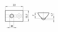 Nutenstein, 13,7x7mm, einschwenkbar, Nut 8, M4, l=22mm,...