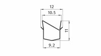 Klemmfederblech, Nut 8, H=10,8mm, L=80mm, Edelstahl 1.4305