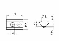 Nutenstein, 13,5x7,2mm, einschwenkbar, Nut 8,...