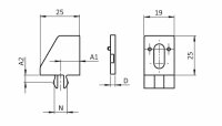 Uniblock 25 CLIP, mit Mutter M6, Nut 8, A1=12mm, A2=4,4mm