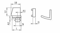 Klemmblock 14SL, mit Spezial-Rastgabel, Nut 8, A1=11,5mm, A2=4,5mm