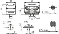 Steck-Kabelbinder ohne Abdeckkape zur Zugentlastung, mit Hammer, Nut 8, A2=4,4mm, Kunststoff PA, schwarz