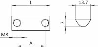 Doppelnutenstein, 13,7x7mm, einschwenkbar, Nut 8, 2xM8,...