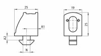 Quickblock 25, Nut 8, A1=12mm, A2=4,4mm, mit Klemmteil,...