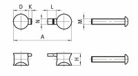 Set Uni-Stoßverbinder, Nut 8: 2 Univerbinder, Zinkdruckguss, verzinkt, 1 Linsenkopfschraube ISO7380, M8x45