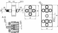 Set Plattenverbinder, 40x40, bestehend aus: 1x...