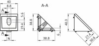 Set Winkel 40, 40x40x40mm, Nut 8, flach, Zinkdruckguss,...