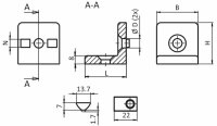 Set Winkel V 40, 40x40x40mm, Zinkdruckguss (GD-Zn), alu...