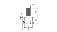 Leistenbürste Nut 8, Kunststoff, Faserhöhe 10mm, 1 Stück = 1m