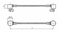 Set Erdungsverbindung Nut 8 bestehend aus: 2x Nutenstein 096008, 2x Sechskantmutter 4DIN439BM08M, 2x Gewindestift 4DIN916M0830M, 2x Sechskantmutter 4DIN6923M08MS01, 2x Fächerscheibe 4DIN6798D0815, 1x Erdungslitze 093099R03 300mm, 2x Abdeckkappe 093099R01