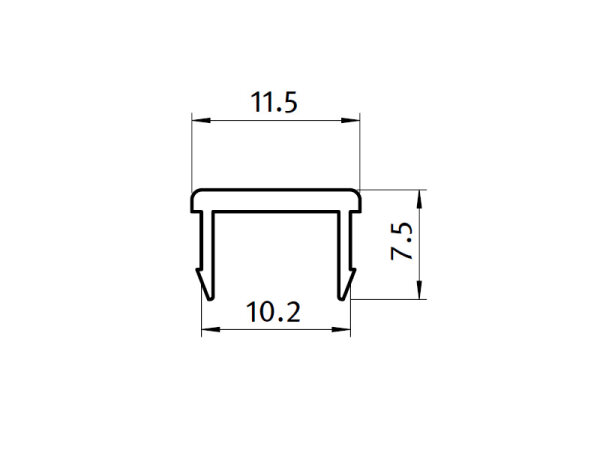 Abdeckprofil natur B-Typ Nut 10, Länge 2 Meter