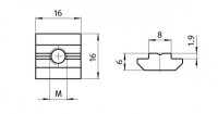 Nutenstein schwer B-Typ Nut 8, Gewindedurchmesser M4