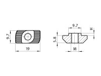 Hammermutter B-Typ Nut 10, Gewindedurchmesser M5