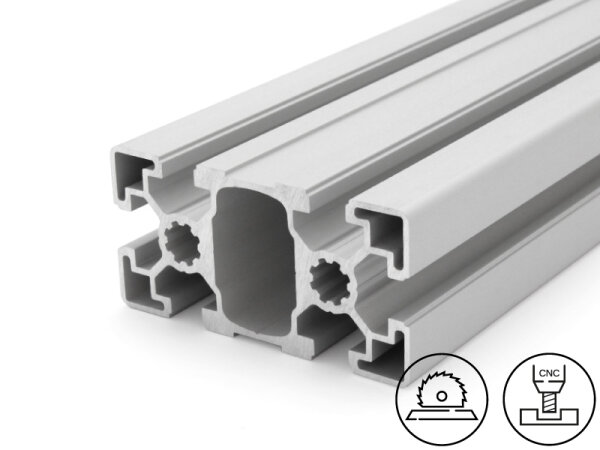 Aluminiumprofil 45x90L B-Typ Nut 10 (leicht), 3,07kg/m, Zuschnitt 50-6000mm
