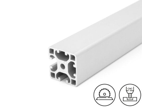 Designprofil / Aluminiumprofil 40x40L - 2N 90° -  I-Typ Nut 8 (leicht), 1,82kg/m, Zuschnitt 50-6000mm