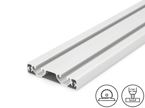 Aluminiumprofil 80x16E Nut 8 (ultraleicht), 1,26kg/m, Zuschnitt 50-6000mm