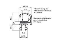 AUSLAUFMODELL - Set Schutzscheibenprofil für Nut 8 und/oder Nut 10, Clip und Leiste 1m