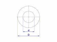 DIN 125 Form A Unterlegscheibe, Stahl, verzinkt d=3,2mm / D=7mm