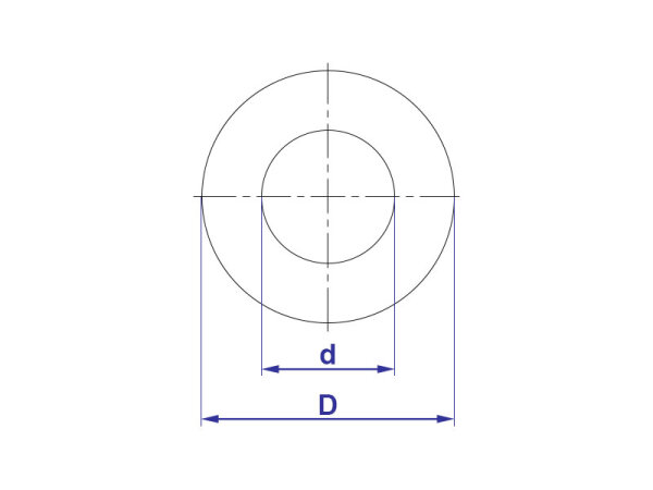 DIN 125 Form A Unterlegscheibe, Stahl, verzinkt d=6,4mm / D=12mm