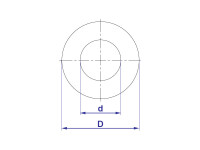DIN 125 Form A Unterlegscheibe, Stahl, verzinkt d=10,5mm / D=20mm