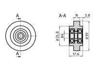 Laufrolle Durchmesser 39mm I-Typ Nut 8 und B-Typ Nut 8