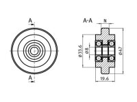 Laufrolle Durchmesser 47mm I-Typ Nut 8