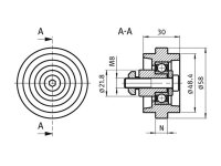 Laufrolle Durchmesser 58mm B-Typ Nut 10