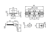 Profilgleiter ZN 40x80 mit Klemmhebel I-Typ Nut 8