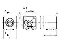 Würfelverbinder 2D 30 B-Typ Nut 8 mit Befestigungssatz 2 x M8x25