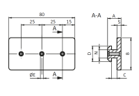 Gleiter glatt B - Typ Nut 8 B (Gleiter passt NICHT bei I-Typ Nut 8 Profilen)