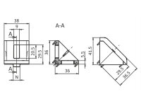 Winkelabdeckkappe 40 I-Typ Nut 8