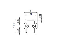 Abdeck & Einfassprofil schwarz I-Typ Nut 5, Länge 2 Meter