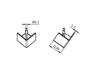 Eckverbinder 20 B-Typ Nut 6 inkl. Befestigungssatz und Abdeckkappe eckig