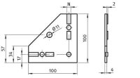 Knotenplatte 45 B-Typ Nut 10